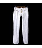 ディースクエアード DSQUARED2 パンツ デニムパンツ ホワイトデニム フレア ロゴ 刺繍 ヴィンテージ加工 S 36 白 ホワイト 国内正規品