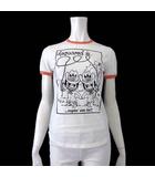 ディースクエアード DSQUARED2 Tシャツ カットソー ヴィンテージ加工 半袖 ロゴ プリント L 白 ホワイト オレンジ イタリア製