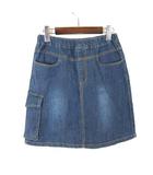 ルイシャンタン Lui Chantant スカート デニムスカート 台形 カーゴ イージー ウォッシュ加工 ひざ丈 ストレッチ M 38 インディゴブルー