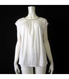 23区 オンワード樫山 トップス カットソー ラメ 刺繍 フレンチスリーブ 半袖 M 38 白 ホワイト