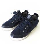 ダイアナ DIANA +D +Diana プラスダイアナ スニーカー シューズ サテン レザー 23.5cm 紺 ネイビー 白 くつ 靴