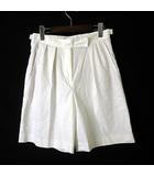 デュアルヴュー DUAL VIEW ハーフパンツ キュロット ショートパンツ 2プリーツ タック リネン XL 42 白 ホワイト 大きいサイズ