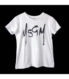 エムエスジーエム MSGM キッズ KIDS Tシャツ カットソー 半袖 ロゴ プリント 100-110cm 白 ホワイト 黒 国内正規品