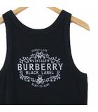 バーバリーブラックレーベル BURBERRY BLACK LABEL タンクトップ カットソー トップス リブニット バックロゴ プリント ホース ロゴ 刺繍 L 3 紺 ネイビー 国内正規品