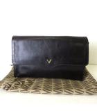 イタリア製 ヴィンテージ バッグ クラッチバッグ セカンドバッグ レザー 本革 黒 ブラック かばん 鞄 カバン