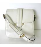 イヴサンローラン YVES SAINT LAURENT バッグ フラップ ショルダーバッグ レザー 本革 アイボリー ゴールド かばん 鞄 カバン