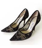 ジミーチュウ JIMMY CHOO パンプス ハイヒール 花柄 レース 35 黒 ブラック 22.5cm くつ 靴 シューズ イタリア製