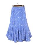 ビス ViS スカート リバティ 小花柄 エスカルゴ マーメイドスカート マキシ ロング フレア F サックス 美品