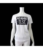 ディーゼル DIESEL Tシャツ カットソー 半袖 ロゴ プリント S 白 ホワイト 黒 ブラック