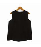 ソブ sov. ダブスタ ノースリーブ トップス カットソー ストレッチ S 36 黒 ブラック タグ付 美品