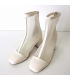 オリエンタルトラフィック ORIENTAL TRAFFIC ブーツ メッシュ ショートブーツ シースルー バックジップ S 22.5cm アイボリー クリーム色 くつ 靴 シューズ