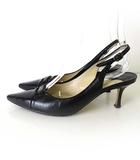 ジミーチュウ JIMMY CHOO ミュール サンダル バックストラップ 本革 レザー 38 黒 ブラック 24.0cm くつ 靴 シューズ イタリア製