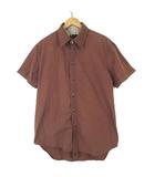 ディーゼル DIESEL シャツ ヴィンテージ ステッチ ロゴ 刺繍 コットン レギュラーカラー 半袖 XL 茶 ブラウン 大きいサイズ