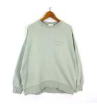 ローリーズファーム LOWRYS FARM トレーナー スウェット 裏ボア 刺繍 オーバーサイズ ドロップショルダー 長袖 F くすみグリーン