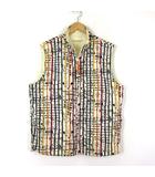 ナイロン ベスト ジャケット リバーシブル ロゴ アニマル ストライプ 総柄 ロゴ 刺繍 ジップアップ XXL 5 オフ白 アイボリー オレンジ 紺 黄 国内正規品