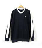 ステューシー STUSSY USA製 オールドステューシー OLD STUSSY 90’S ヴィンテージ スウエット トレーナー 紺タグ ロゴ 刺繍 ショルダーライン L 紺 ネイビー 白 レア 希少
