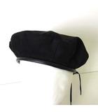 アダムエロペ Adam et Rope' 近年モデル ベレー帽 帽子 ぼうし フェイクレザー ピーチスキン F 黒 ブラック 美品