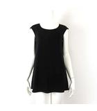 エッセンシャル essentiel チュニック ワンピース ノースリーブ キャップスリーブ とろみ ストレッチ L 11 黒 ブラック