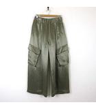 ビアズリー BEARDSLEY ガリャルダガランテ 24SS パンツ 大人カーゴパンツ サテン ワイドパンツ F カーキ 美品 BEZ1032402A0005
