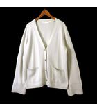 ノーブル NOBLE ミラノリブ ジャケット カーディガン ニット ゴールドボタン オーバーサイズ フレアスリーブ 長袖 F ライトグレー ライトベージュ