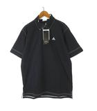 アディダス adidas ゴルフ ポロシャツ 高機能 Z SHIRTS ボタンダウン ロゴ 刺繍 ドライタッチ 速乾 防シワ 半袖 M 黒 ブラック タグ付 美品