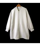 コムサ COMME CA 25SS アクアスーティング ジャージー ロング ブルゾン ジャケット ダンボール ダブルジップ オーバーサイズ 長袖 S ライトベージュ 美品