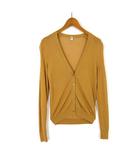 ユニクロ UNIQLO ライト Vネック カーディガン サマーニット シアー シフォン 長袖 M マスタード