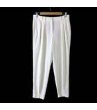 ザラ ベーシック ZARA BASIC パンツ 2インプリーツ タック テーパードパンツ 落ち感 とろみ S アイボリー