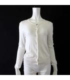 マーキュリーデュオ MERCURYDUO カーディガン ニット シアー ビジューボタン クルーネック コットン 長袖 M オフ白