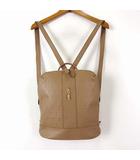 ロベルタディカメリーノ Roberta di Camerino 現行モデル ワンマイルリュック finimo フィニモ コンパクト リュック レザー R ロゴ チャーム モカブラウン 茶色 美品 かばん 鞄 カバン