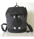 コーチ COACH 現行モデル CE601 デンプシー シグネチャー リュック デイパック ジャガード キャンバス ぺブルレザー 黒 ブラック グレー オフホワイト 美品