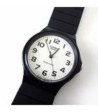 カシオ CASIO MQ-24 腕時計 アナログ 軽量 クォーツ 動作確認済 黒 ブラック 白文字盤 チプカシ