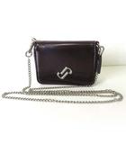 ジーナシス JEANASIS ラウンドウォレット ショルダーバッグ 財布 チェーンショルダー レザー ボルドー色 かばん 鞄 カバン