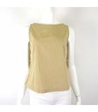 ナラカミーチェ NARA CAMICIE イタリア製 ヴィンテージ プルオーバー シャツ トップス ノースリーブ 裾ギャザー S 1 マスタード ブラウン