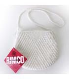  RIMCO of California ヴィンテージ ビーズバッグ ポシェット レトロ ビーズ シェブロン柄 パール色 ホワイト かばん 鞄 カバン 美品 レア 希少