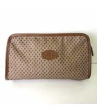 ピエールカルダン Pierre Cardin ポーチ バッグ ナイロンキャンバス ロゴ 総柄 ブラウン 茶色 かばん 鞄 カバン