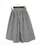 トゥービーバイアニエスベー To b. by agnes b. パンツ ガウチョパンツ ギンガムチェック コットン M 38 紺 ネイビー 白 ホワイト