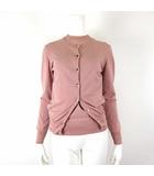 ナノユニバース nano universe アンサンブル ツインニット コットン 長袖 カーディガン ノースリーブ S 36 くすみベージュ 薄橙色