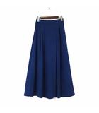 ドゥクラッセ DoCLASSE UVスラブ ドレープガウチョパンツ ワイド スカーチョ ストレッチ S 青紺 ミッドナイトブルー 美品 19256-490