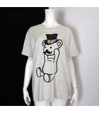 グラニフ graniph Design Tshirts Store Tシャツ カットソー コントロールベア クルーネック コットン 半袖 L 杢グレー 黒 ブラック 黄 イエロー