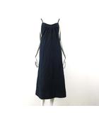 ルノンキュール Lugnoncure キャミワンピース ロング ギャザー バック タッセルリボン M 紺 ネイビー