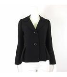 マーレンダム MARLENEDAM ジャケット ブレザー ペプラム 2ボタン M 40 黒 ブラック 美品