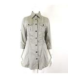 クードシャンス CdeC COUP DE CHANCE シャツ ブラウス チュニック シャーリング コットン ロールアップ袖 7分袖 M 38 グレー