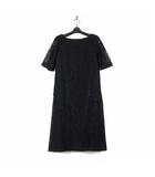 ジュンコシマダ JUNKO SHIMADA モカサン mocassin ワンピース ドレスワンピース 半袖 5分袖 花柄 総レース 刺繍 S 1 黒 ブラック タグ付 美品