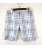 ナイキゴルフ NIKE GOLF DRY-FIT ショートパンツ ハーフパンツ チェック ロゴ 刺繍 撥水 ドライ M グレー ライトグレー 国内正規品 美品