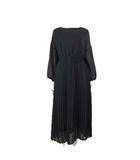 アースミュージック&エコロジー EARTH MUSIC & ECOLOGY ワンピース ロングワンピース シフォン袖 プリーツスカート F 黒 ブラック