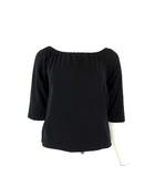 エモダ EMODA カットソー トップス オフショル 2Way コットン ストレッチ 7分袖 M 黒 ブラック