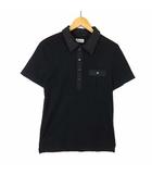 リダ lidah ポロシャツ 異素材 切替 コットン 半袖 S 黒 ブラック