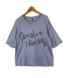  ダンスキン DANSKIN ハイゲージ ボックス Tシャツ カットソー ロゴ プリント 5分袖 半袖 M ブルーグレー フィットネス ヨガ ピラティス