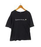 コムサイズム COMME CA ISM Tシャツ スター ロゴ プリント コットン クルーネック 半袖 L 黒 ブラック